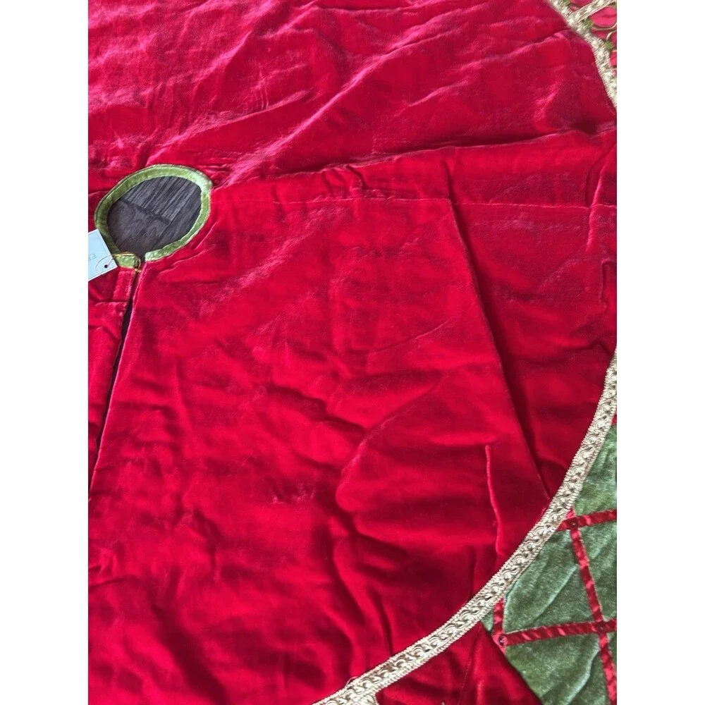 Frontgate Holiday Collection Christmas Tree Skirt Luxury Beads Gifts Bells  6'
